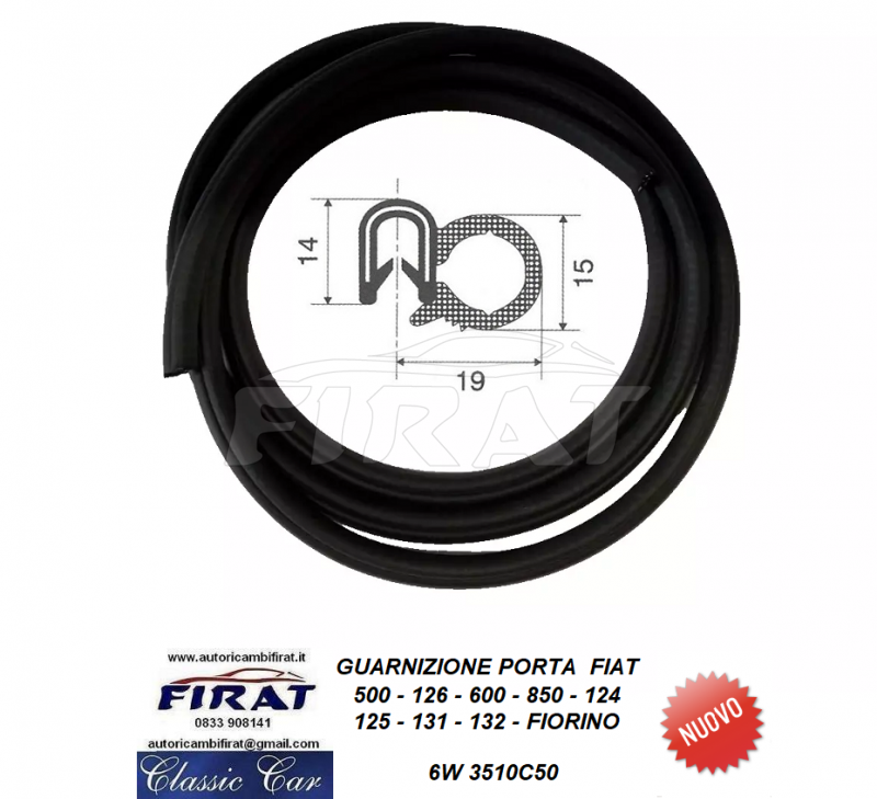 GUARNIZIONE PORTA FIAT 500-126-600-850-124-125-131-132-FIORINO